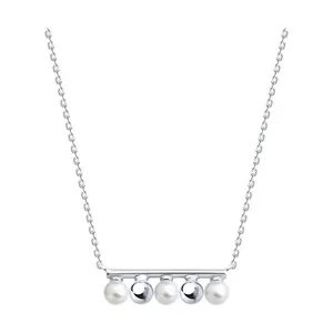 Колье из серебра с синтетическим жемчугом