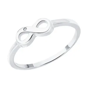 Кольцо из серебра с бриллиантом