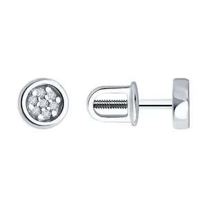 Серьги из серебра с бриллиантами