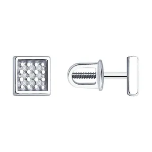 Серьги из серебра с бриллиантами