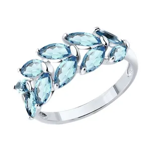 Кольцо из серебра с ситаллами