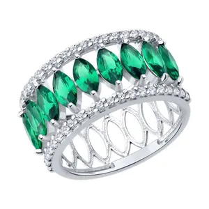 Кольцо из серебра с ситаллами