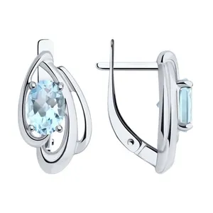 Серьги из серебра с топазами