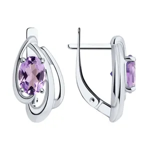 Серьги из серебра с аметистами