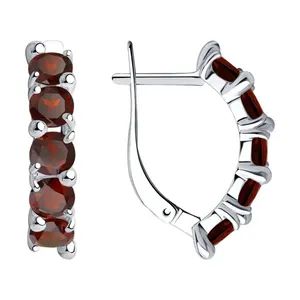 Серьги из серебра с гранатами