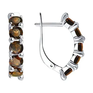 Серьги из серебра с раухтопазами