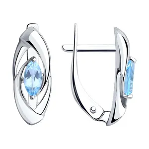 Серьги из серебра с топазами