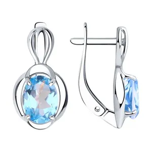 Серьги из серебра с топазами