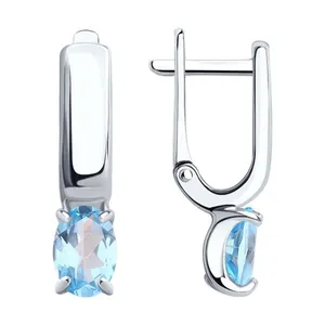 Серьги из серебра с топазами