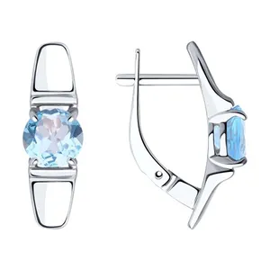 Серьги из серебра с топазами