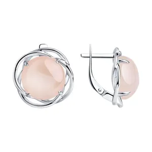 Серьги из серебра с кварцами