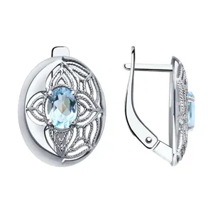 Серьги из серебра с топазами