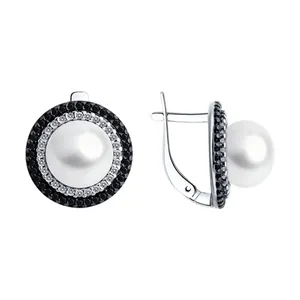 Серьги из серебра с миксом камней