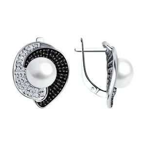 Серьги из серебра с миксом камней