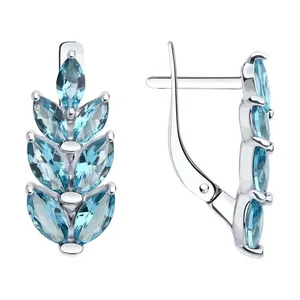 Серьги из серебра с ситаллами