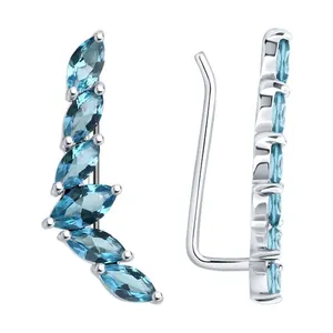 Серьги из серебра с ситаллами