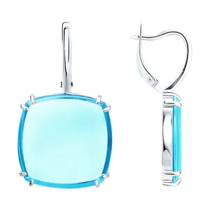 Серьги из серебра с ситаллами