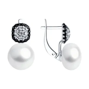 Серьги из серебра с миксом камней