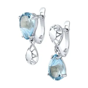 Серьги из серебра с топазами