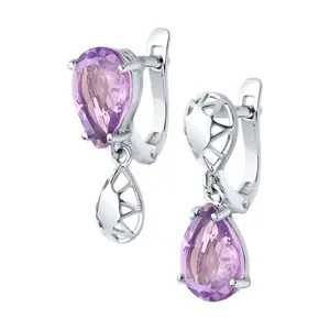 Серьги из серебра с аметистами