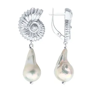 Серьги из серебра с жемчугом