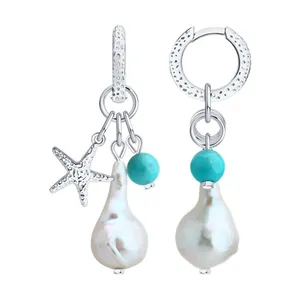 Серьги из серебра с полудрагоценными вставками