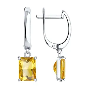 Серьги из серебра с цитринами
