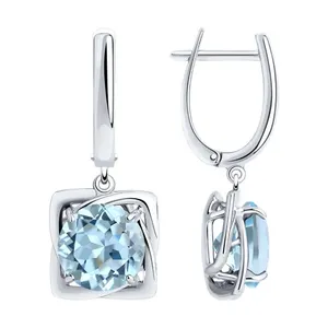 Серьги из серебра с топазами