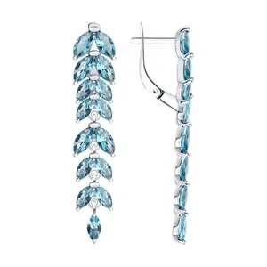 Серьги из серебра с ситаллами