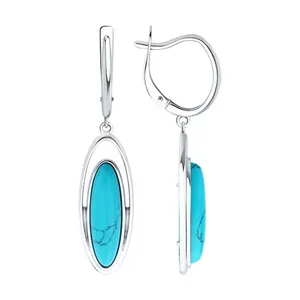 Серьги из серебра с бирюзой