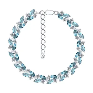 Браслет из серебра с ситаллами и фианитами