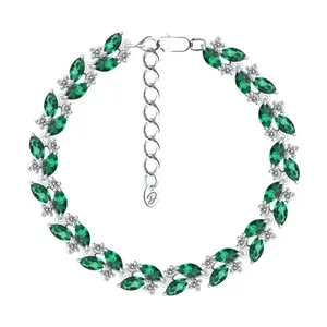 Браслет из серебра с ситаллами и фианитами