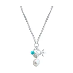 Колье из серебра с полудрагоценными вставками