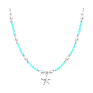 Колье из серебра с полудрагоценными вставками