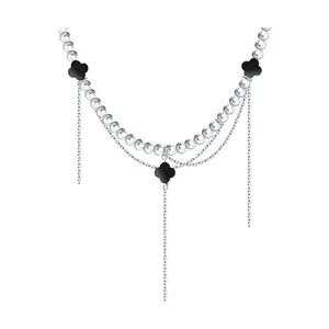 Колье из серебра с гематитом