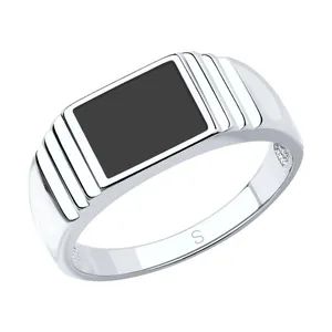 Печатка из серебра с эмалью