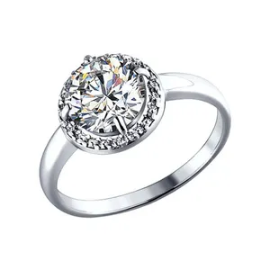 Кольцо из серебра с фианитом