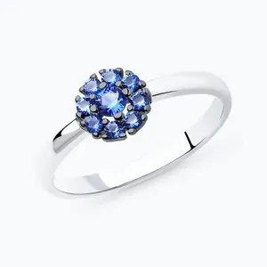 Кольцо из серебра с фианитами