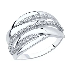 Кольцо из серебра с фианитами