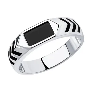 Кольцо из серебра с эмалью и наношпинелью