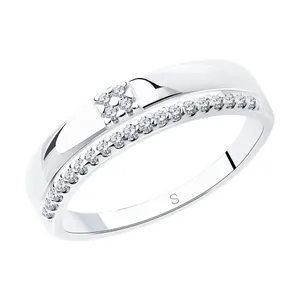 Кольцо из серебра с фианитами