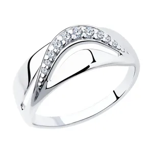 Кольцо из серебра с фианитами