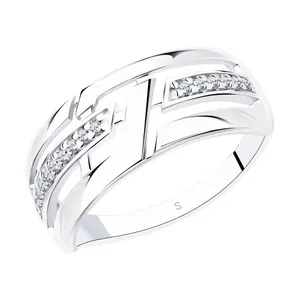 Кольцо из серебра с фианитами