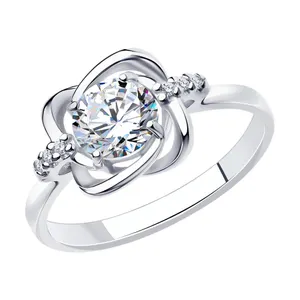 Кольцо из серебра с фианитами