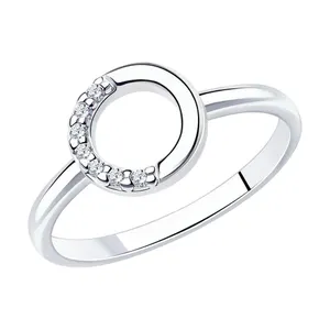 Кольцо из серебра с фианитами