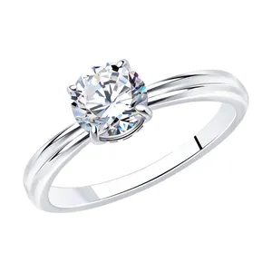 Кольцо из серебра с фианитами