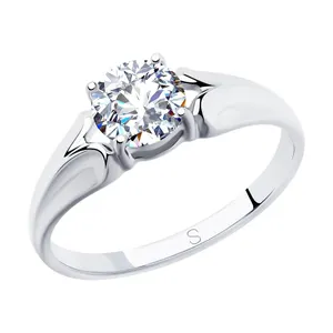 Кольцо из серебра с фианитом