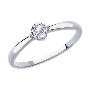 Кольцо из серебра с фианитом