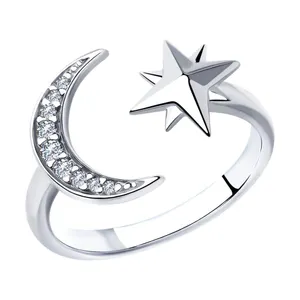 Кольцо из серебра с фианитами