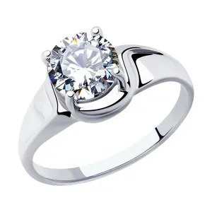 Кольцо из серебра с фианитом